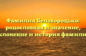 Фамилия Белобородько: родословная и значениe, склонение и история фамилии