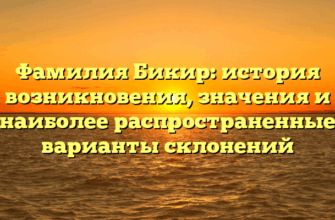 Фамилия Бикир: история возникновения, значения и наиболее распространенные варианты склонений