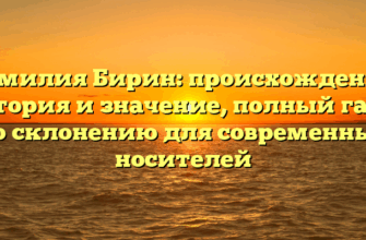 Фамилия Бирин: происхождение, история и значение, полный гайд по склонению для современных носителей