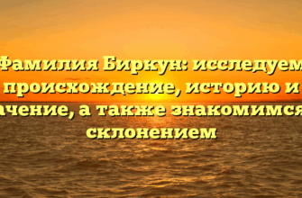 Фамилия Биркун: исследуем происхождение, историю и значение, а также знакомимся со склонением