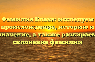 Фамилия Блаха: исследуем происхождение, историю и значение, а также разбираем склонение фамилии