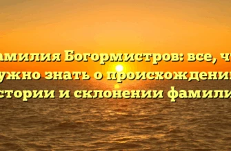Фамилия Богормистров: все, что нужно знать о происхождении, истории и склонении фамилии Фамилия Богормистров: все, что нужно знать о происхождении, истории и склонении фамилии