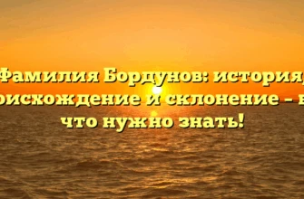 Фамилия Бордунов: история, происхождение и склонение – все, что нужно знать! Фамилия Бордунов: история, происхождение и склонение – все, что нужно знать!