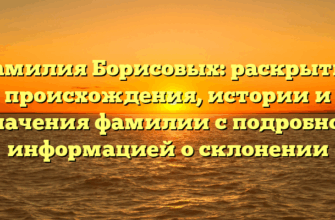 Фамилия Борисовых: раскрытие происхождения, истории и значения фамилии с подробной информацией о склонении
