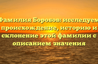 Фамилия Боробов: исследуем происхождение, историю и склонение этой фамилии с описанием значения