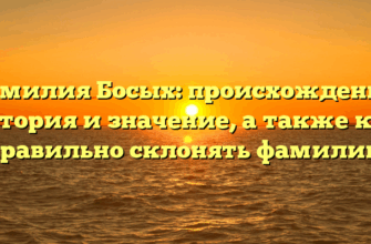 Фамилия Босых: происхождение, история и значение, а также как правильно склонять фамилию