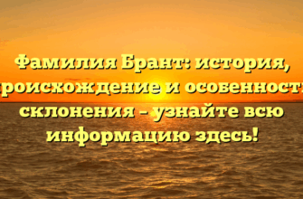 Фамилия Брант: история, происхождение и особенности склонения – узнайте всю информацию здесь!
