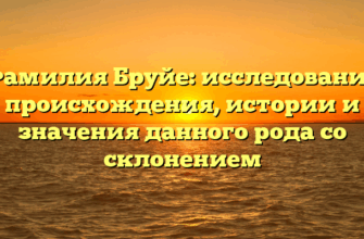 Фамилия Бруйе: исследование происхождения, истории и значения данного рода со склонением