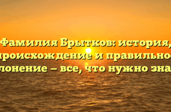 Фамилия Брытков: история, происхождение и правильное склонение — все, что нужно знать! Фамилия Брытков: история, происхождение и правильное склонение — все, что нужно знать!