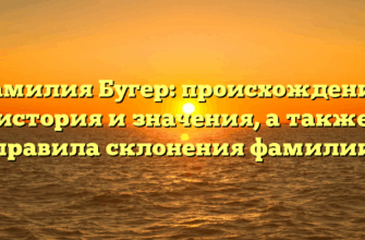 Фамилия Бугер: происхождение, история и значения, а также правила склонения фамилии