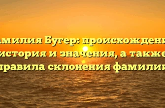 Фамилия Бугер: происхождение, история и значения, а также правила склонения фамилии Фамилия Бугер: происхождение, история и значения, а также правила склонения фамилии