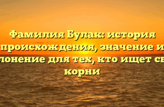Фамилия Булак: история происхождения, значение и склонение для тех, кто ищет свои корни