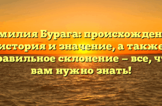 Фамилия Бурага: происхождение, история и значение, а также правильное склонение — все, что вам нужно знать!