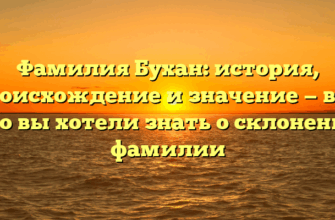 Фамилия Бухан: история, происхождение и значение — все, что вы хотели знать о склонении фамилии Фамилия Бухан: история, происхождение и значение — все, что вы хотели знать о склонении фамилии