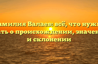 Фамилия Валаев: всё, что нужно знать о происхождении, значении и склонении