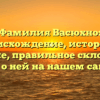 Фамилия Васюхно: происхождение, история и значение, правильное склонение — все о ней на нашем сайте