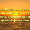 Фамилия Видрашку: исследуем происхождение, историю и значение, а также склонение данной фамилии