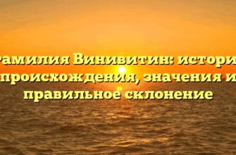 Фамилия Винивитин: история происхождения, значения и правильное склонение