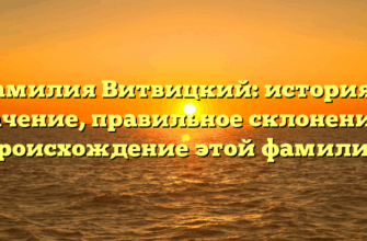 Фамилия Витвицкий: история и значение, правильное склонение и происхождение этой фамилии