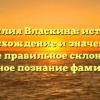 Фамилия Власкина: история, происхождение и значения, а также правильное склонение – полное познание фамилии