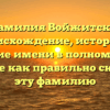 Фамилия Войжитски: происхождение, история и значение имени в полном обзоре. Узнайте как правильно склонять эту фамилию