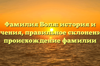 Фамилия Воля: история и значения, правильное склонение и происхождение фамилии