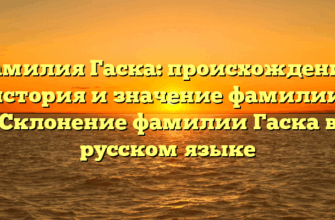 Фамилия Гаска: происхождение, история и значение фамилии. Склонение фамилии Гаска в русском языке