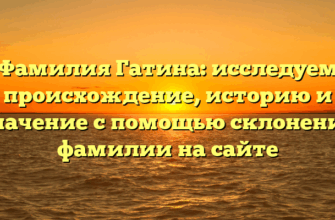 Фамилия Гатина: исследуем происхождение, историю и значение с помощью склонения фамилии на сайте
