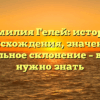 Фамилия Гелей: история происхождения, значение и правильное склонение – все, что нужно знать