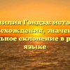 Фамилия Гондза: история происхождения, значение и правильное склонение в русском языке