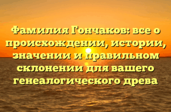 Фамилия Гончаков: все о происхождении, истории, значении и правильном склонении для вашего генеалогического древа
