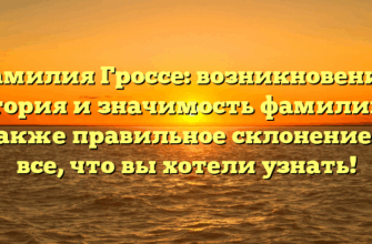Фамилия Гроссе: возникновение, история и значимость фамилии, а также правильное склонение — все, что вы хотели узнать! Фамилия Гроссе: возникновение, история и значимость фамилии, а также правильное склонение — все, что вы хотели узнать!