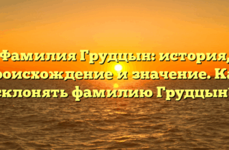 Фамилия Грудцын: история, происхождение и значение. Как склонять фамилию Грудцын?
