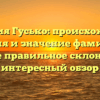 Фамилия Гусько: происхождение, история и значение фамилии, а также правильное склонение – интересный обзор