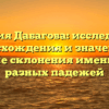 Фамилия Дабагова: исследование происхождения и значения, а также склонения имени для разных падежей