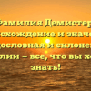 Фамилия Демистер: происхождение и значение, родословная и склонение фамилии — все, что вы хотели знать!
