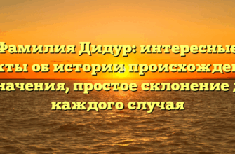 Фамилия Дидур: интересные факты об истории происхождения и значения, простое склонение для каждого случая