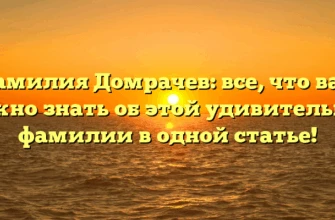 Фамилия Домрачев: все, что вам нужно знать об этой удивительной фамилии в одной статье! Фамилия Домрачев: все, что вам нужно знать об этой удивительной фамилии в одной статье!