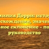 Фамилия Дорри: история происхождения, значение и правильное склонение – подробное руководство
