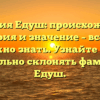 Фамилия Едуш: происхождение, история и значение – все, что нужно знать. Узнайте как правильно склонять фамилию Едуш.