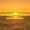 Фамилия Ейн: исследуем происхождение, значение и склонение