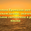 Фамилия Еропкин: история происхождения, значение и правильное склонение в русском языке