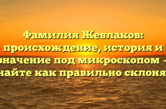 Фамилия Жевлаков: происхождение, история и значение под микроскопом — узнайте как правильно склонять!