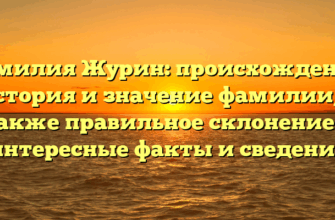 Фамилия Журин: происхождение, история и значение фамилии, а также правильное склонение — интересные факты и сведения