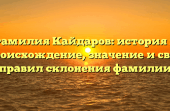 Фамилия Кайдаров: история и происхождение, значение и свод правил склонения фамилии
