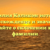 Фамилия Каликов: история, происхождение и значение. Узнайте о склонении этой фамилии