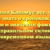 Фамилия Кальмус: все, что вы хотели знать о происхождении, истории и значении фамилии, а также правильном склонении в современном языке
