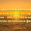 Фамилия Каплиева: происхождение, история и значение – всё, что нужно знать! Раскрытие склонения фамилии
