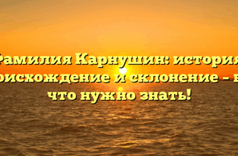 Фамилия Карнушин: история, происхождение и склонение – все, что нужно знать!