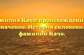Фамилия Качо: происхождение и значение. История склонения фамилии Качо.